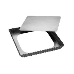 Tærteforme Patisse Silvertop – Kvadratisk Tærteform M/løs Bund – 21 Cm.